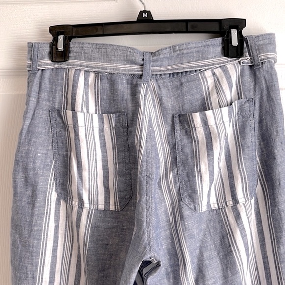 Lauren Ralph Lauren Summer Vacation Linen Wide Leg Pants Stripes New NWOT Size 4 - Picture 6 of 7